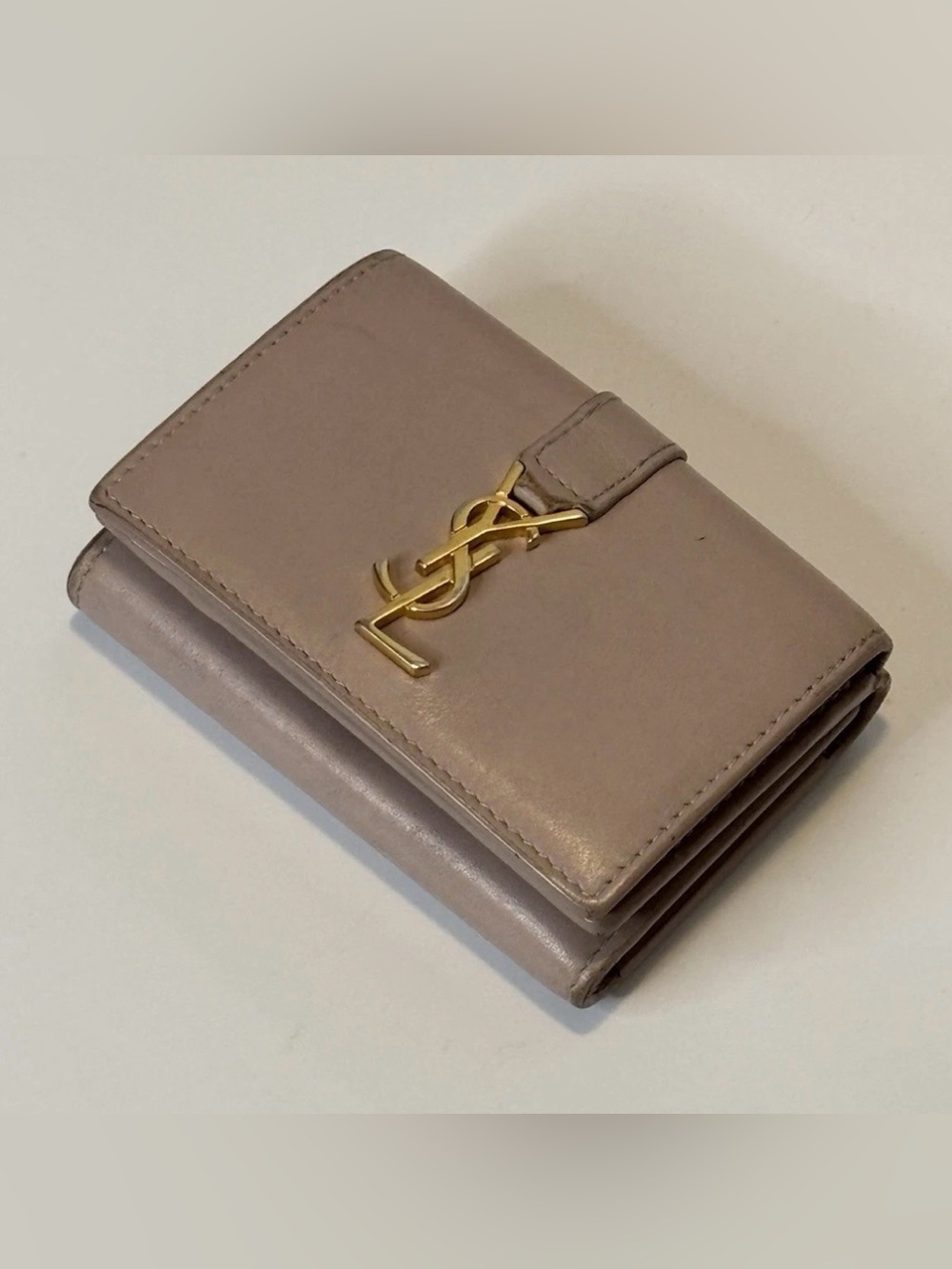 Yves Saint Laurent (YSL) ($999) Mini Cassandra Leather Trifold Wallet AUTHENTIC